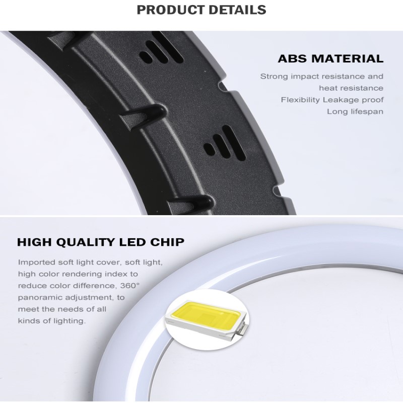 Tripod + Đèn led Livestream HQ-18 (45cm) phụ kiện hỗ trợ quay video, livestream, tặng kèm chân đèn 2m