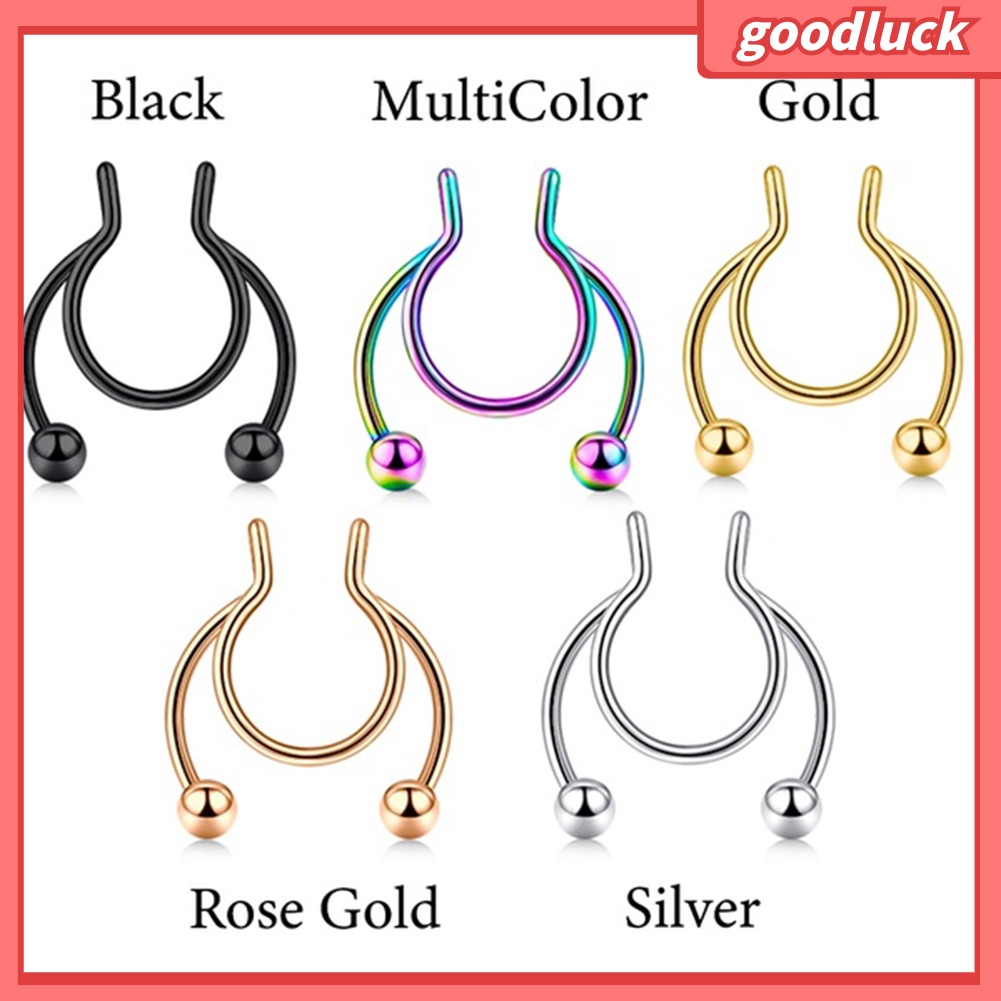 Unisex Thời trang Thép không gỉ Xỏ Mũi Kẹp Vòng Phụ kiện Đồ trang sức