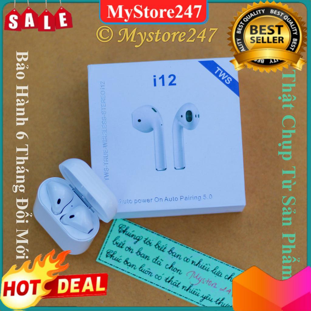 Tai nghe Bluetooth Không Dây i12 Chip Jely rất hay,chất lượng âm thanh nổi HIFI, chức năng giảm tạp âm, Mystore247a