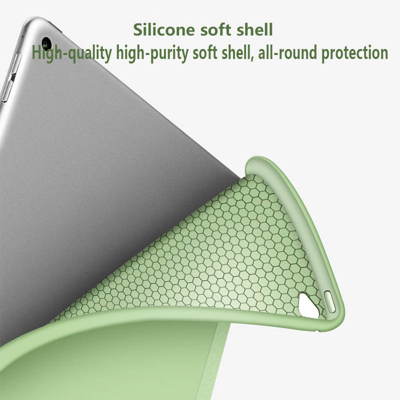 Bao Da Máy Tính Bảng PU Silicon Gập Ba Cho Ipad Air 5 4 10.9 Air 3 Pro 11 10.5 9.7 Ipad 10.2 9th 8th 7th Ipad 9.7 6th 5th Air 2 1 Pad 2 3 4 Mini 6 5 4 3 2 1