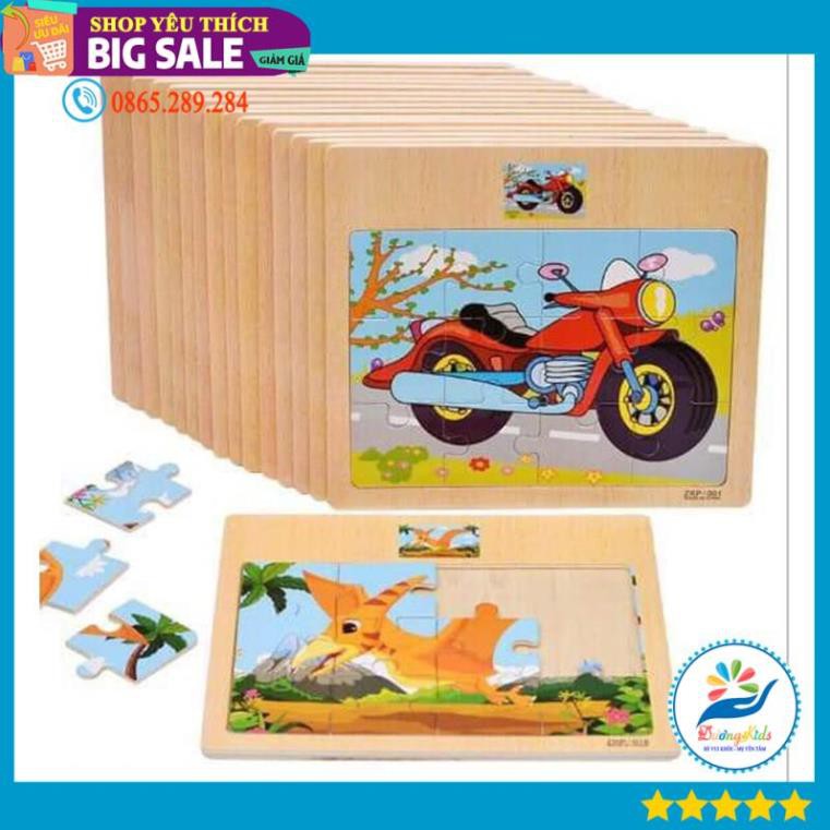 [Giảm giá] Đồ chơi  Tranh Xếp Hình Ghép Gỗ Puzzle 9 Miếng, 12 miếng Cho Bé