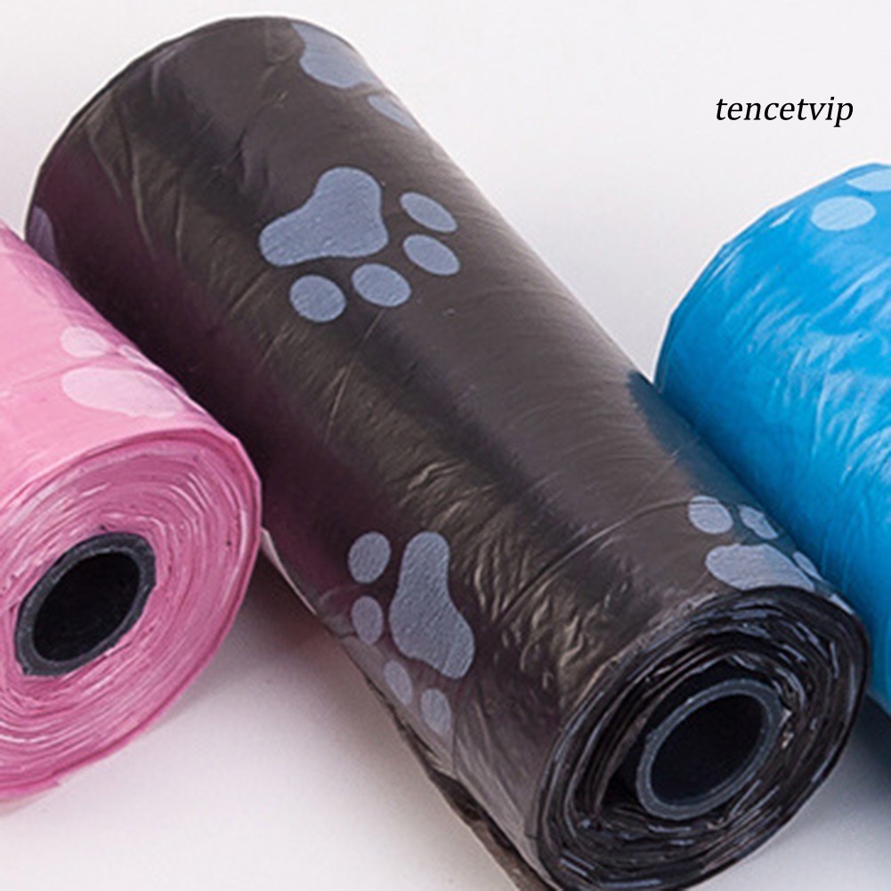 Bộ 5 Cuộn Túi Đựng Rác In Hình Chân Chó Mèo Độc Đáo Tiện Dụng