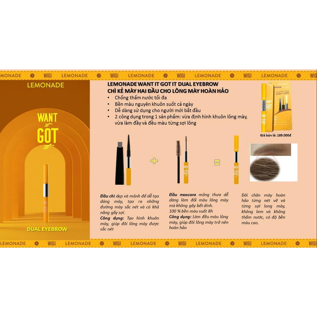 Chì Kẻ Mày Lemonade 2 Đầu Want It Got It Dual Eyebrow