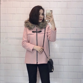 Áo dạ mũ lông xuất dư