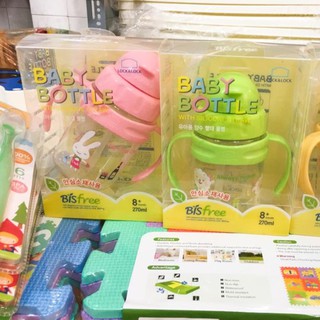 Bình Nước Trẻ Em Lock&Lock Hello Bebe ABF633 [270ML] Có ống hút và tay cầm