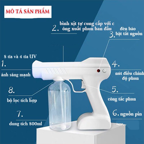 Máy khử khuẩn Nano cầm tay Atomizer Súng phun xịt khuẩn khử trùng nano an toàn tiện lợi