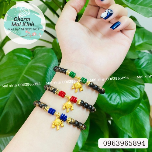 Vòng Tay Trầm Hương Tốc &amp; Sánh Chìm Lắc, Túi Tiền Tài Lộc May Mắn Bọc Bạc 925 - Vòng tay gỗ tự nhiên nam nữ phong thủy