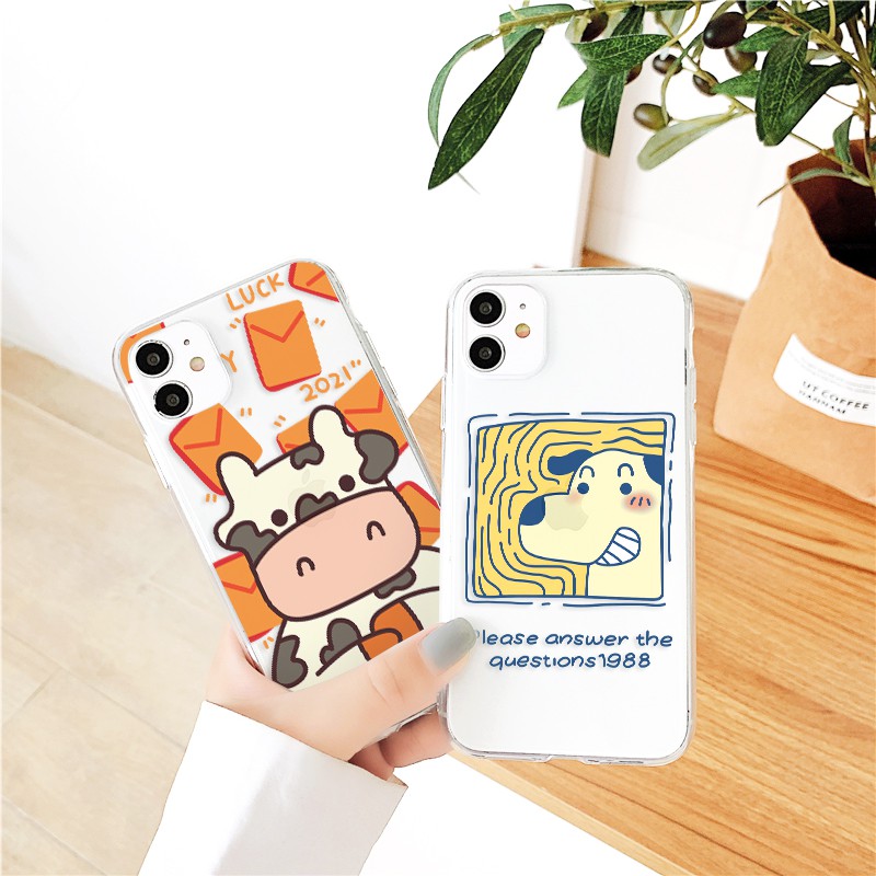 Ốp lưng iphone Cow & Dog viền trong chống ố 5/5s/6/6plus/6s/6splus/7/7plus/8/8plus/x/xr/xs/11/12/pro/max/plus/promax