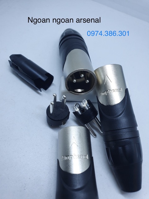 Jack rắc XLR (canon) cao cấp nhập khẩu chính hãng AMPHENOL. Báo giá 1 cái.