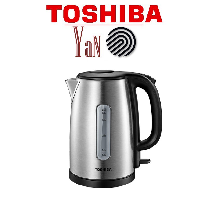 Ấm đun siêu tốc vỏ inox có thang đo mực nước Toshiba KT-17SH1NV 1.7L 2150W - Hàng chính hãng