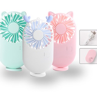 Quạt mini tích điện cầm tay hình thú đáng yêu 3 chế độ