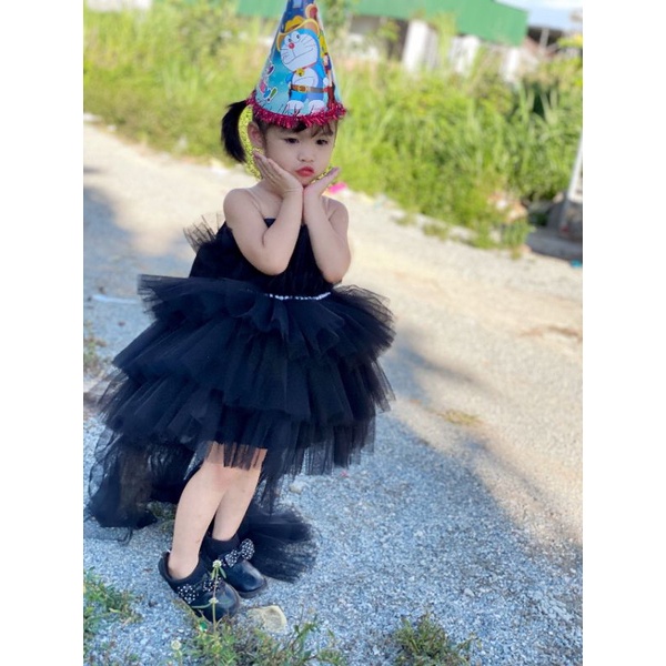 Váy công chúa cho bé BinBon Baby, đầm công chúa đuôi công cho bé gái