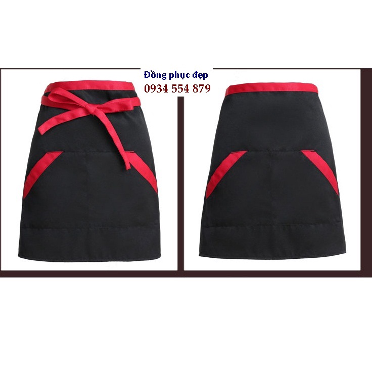 TDN1 - Tạp dề ngang hông Cotton Kaki - Mẫu cách điệu từ ĐỒNG PHỤC HÀ THÀNH