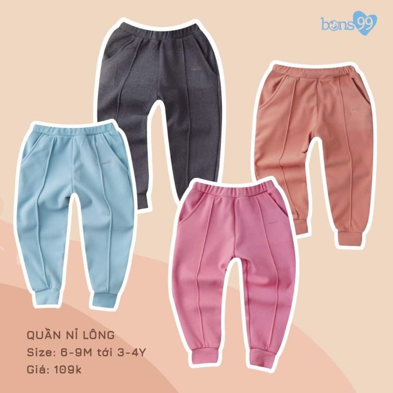 Quần nỉ lông dày dặn Bon99