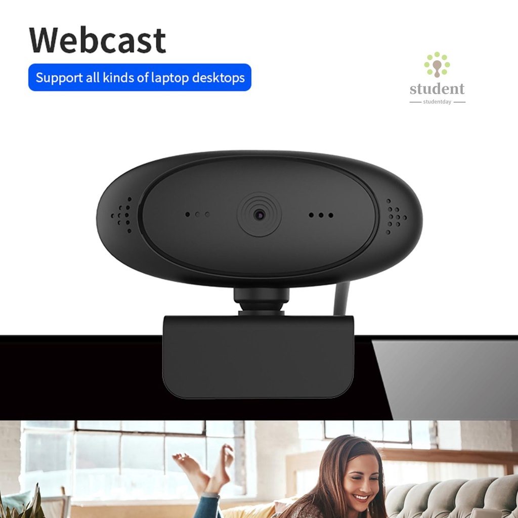 Webcam 1080p Hd 2 Mega Pixel Xoay 360 Độ Tự Động Lấy Nét Kèm Micro Cho Máy Tính | BigBuy360 - bigbuy360.vn