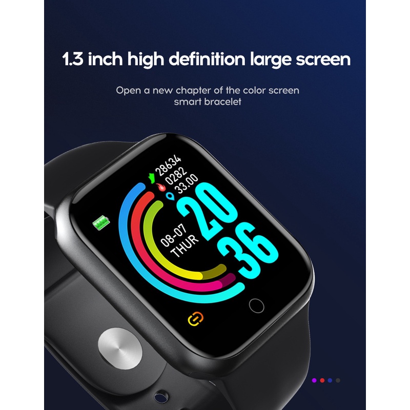 Đồng Hồ Thông Minh Y68 D20 Hỗ Trợ Đếm Bước Chân Phù Hợp Với Hệ Thống iOS Và Android