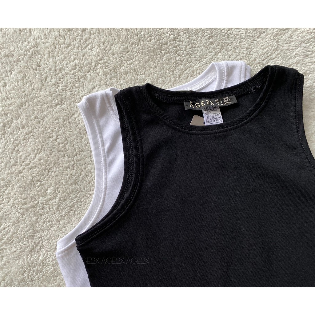 Áo Croptop 3 lỗ thể thao AGE2X hàng VNXK chất lượng cao, vải chính phẩm không độc hại, ra màu, dạt form khi giặt