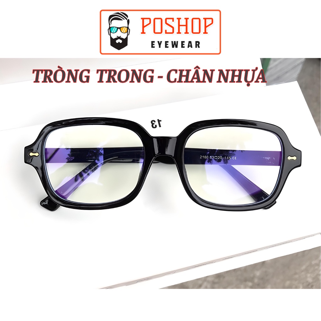 Kính mát cao cấp nam nữ POSHOP chống UV400 thiết kế mắt vuông dễ đeo màu sắc thời trang ST