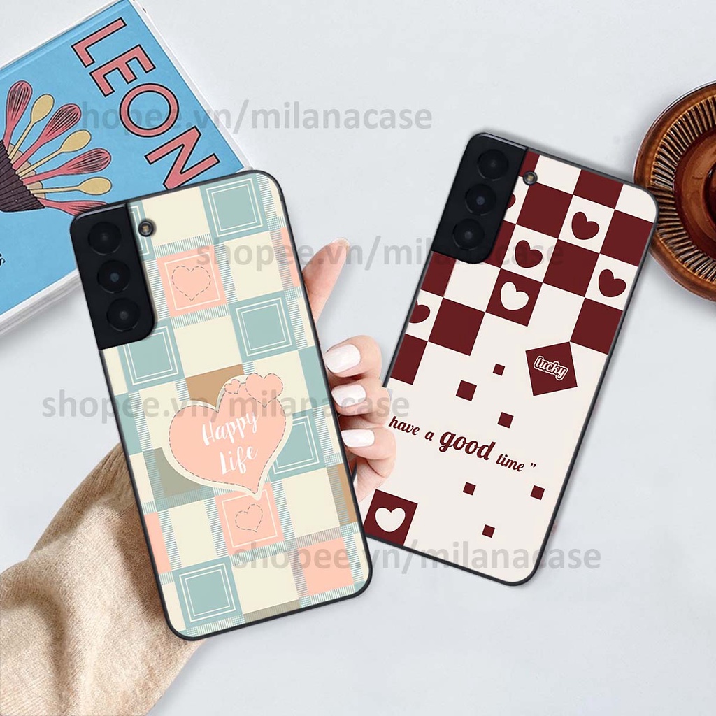 Ốp Samsung S21 / S21 FE / S21 Plus / S21+ caro họa tiết nhiều màu sắc siêu đẹp thời trang cá tính
