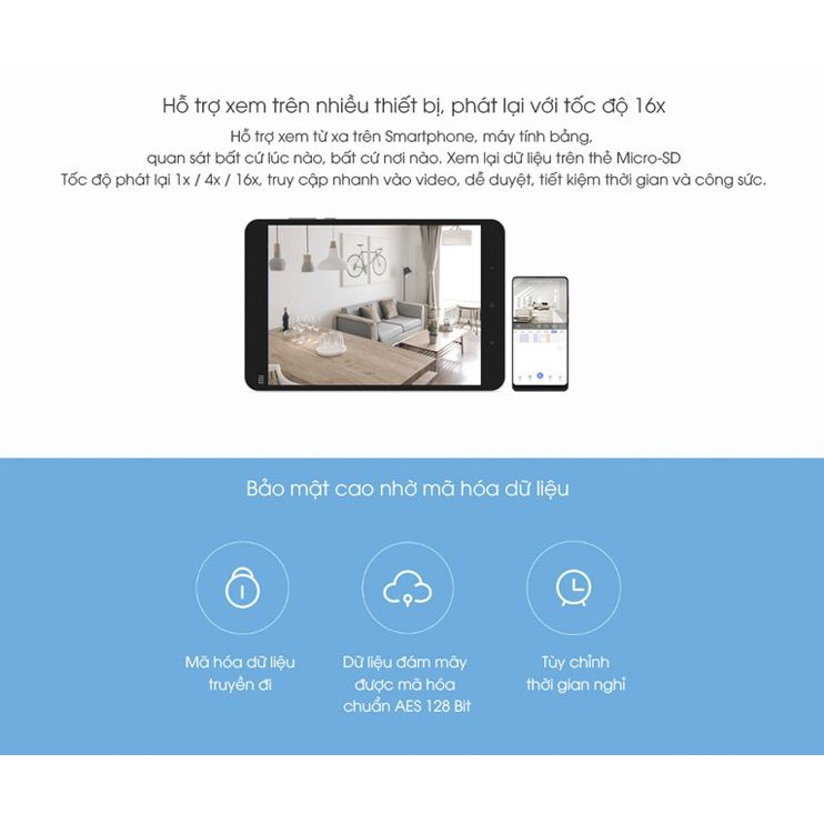 Camera IP Wifi Xiaomi Mijia Xoay 360° Full HD1080p