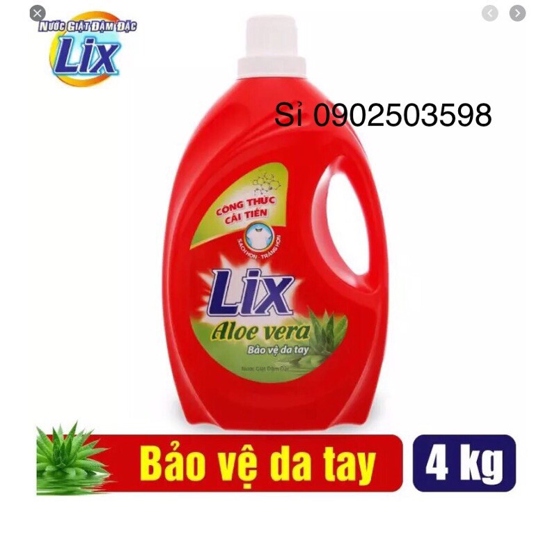 Nước giặt Lix Nha Đam bảo vệ da tay - 4kg