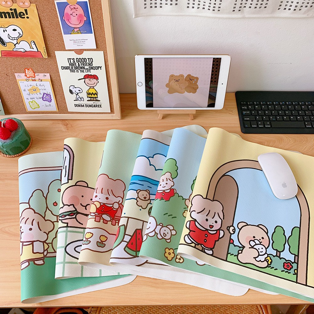 Bàn Di Chuột Miếng Lót Chuột Mouse Pad Cỡ Lớn Hình Bé Gái RF Phụ Kiện Ulzzang