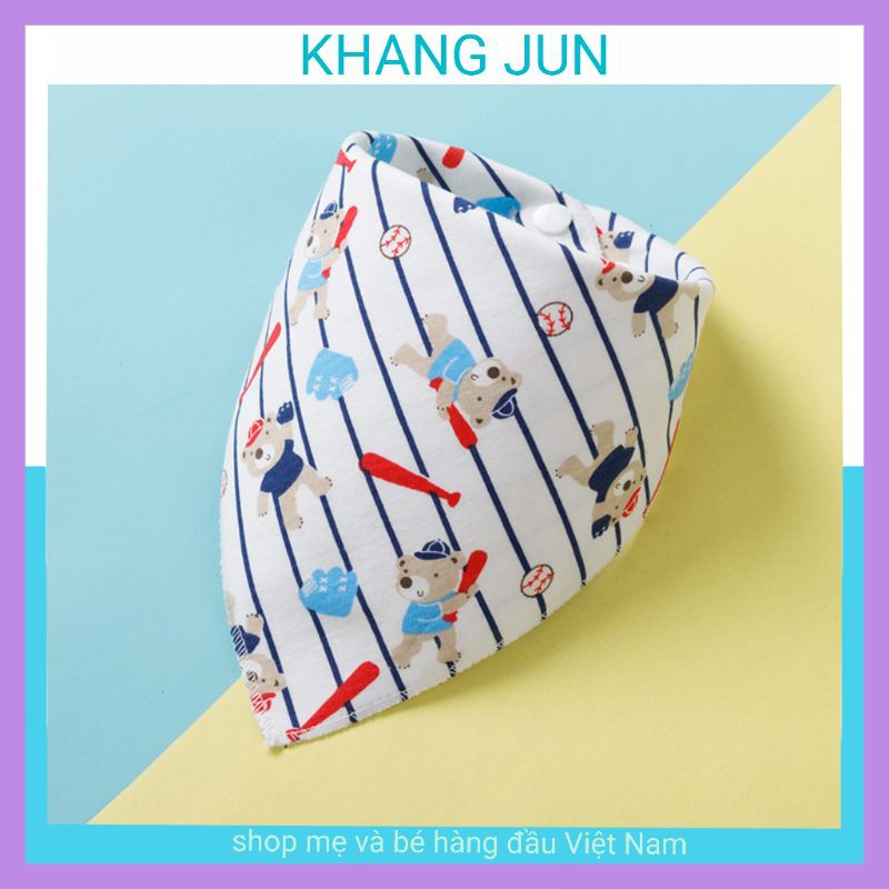 Khăn yếm tam giác 2 cúc bấm cho bé HÀNG CHẤT LƯỢNG CAO 100% cotton