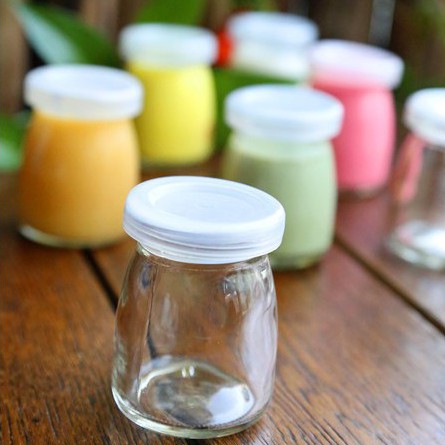 Hũ đựng sữa chua bằng thủy tinh thể tích 100ml. Lọ làm sữa chua có lắp dùng làm sữa chua nếp cẩm, caramen BabyBooHN | BigBuy360 - bigbuy360.vn