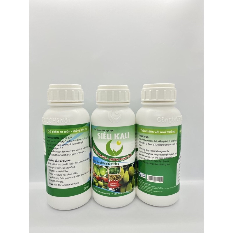 SIÊU KALI HLC 500ML - SIÊU NGỌT TRÁI, TĂNG ĐỘ NGỌT TRÁI, CHẮC TRÁI, TO CỦ, TO HOA CHO CÂY TRÔNG