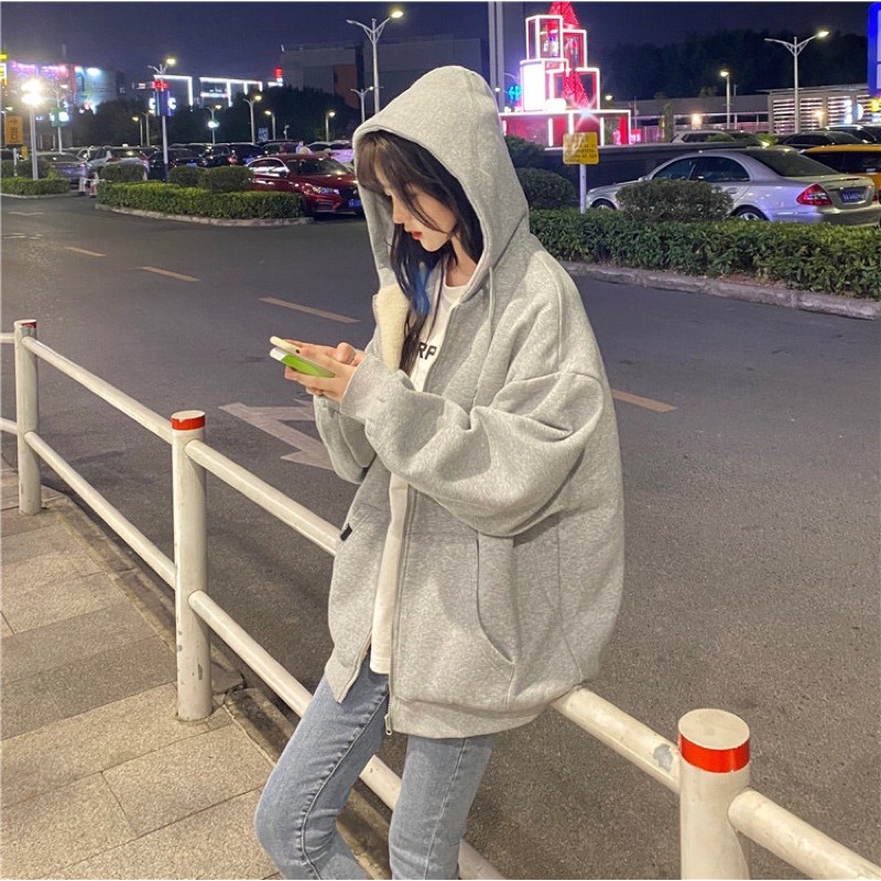 Áo khoác nỉ hoodie lót bông cực ấm ulzzang Hàn Quốc [Yannie] | BigBuy360 - bigbuy360.vn