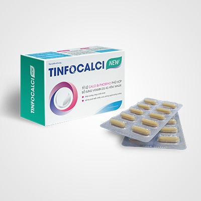 Viên Uống Bổ Sung Canxi Hữu Cơ TinfoCalci New Giúp Xương Chắc Khỏe, Phòng Ngừa Loãng Xương Hộp 30 Viên TTP012