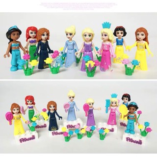 Bộ 8 Mô Hình Lắp Ráp Phong Cách Công Chúa Disney