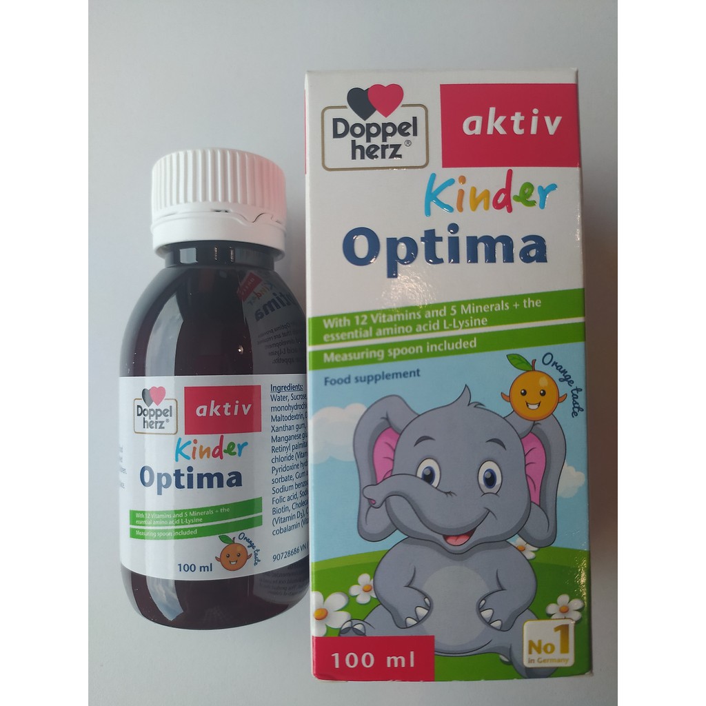 Siro Bổ Sung Vitamin, Khoáng Chất Giúp Ăn Ngon, Tăng Sức Đề Kháng Cho Bé Từ 1 Tuổi Kinder Optima Doppelherz 100ml