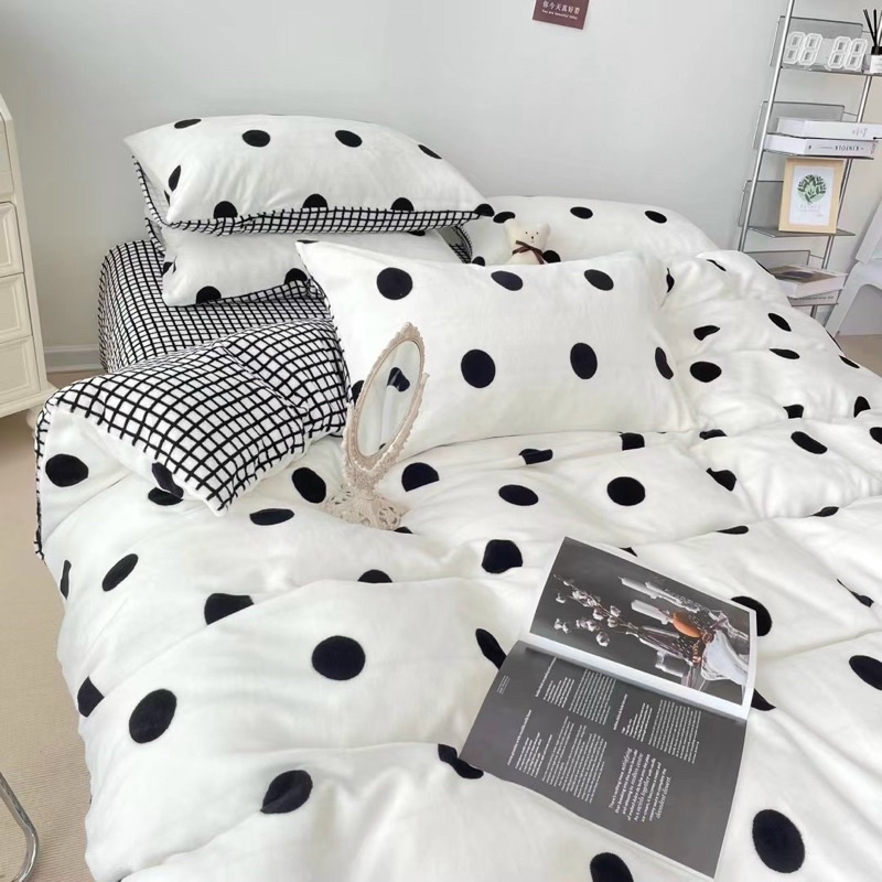 Set Bộ Vỏ Nỉ Nhung Sữa Mệm Mịn Ấm Áp Nhiều Hoạ Tiết Xinh Xắn Đáng Yêu _ shinbedding