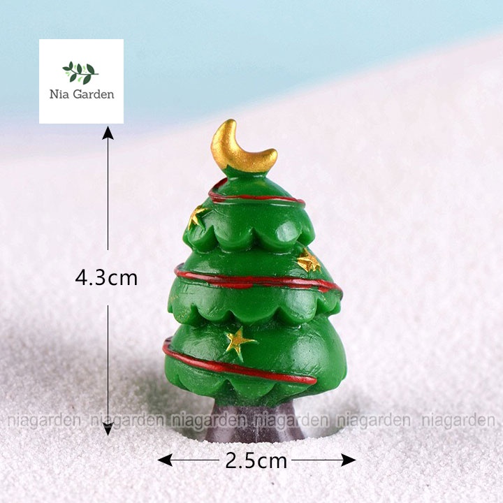 Cây thông Noel mini trang trí giáng sinh chậu cây tiểu cảnh Christmas decor Nia Garden N5