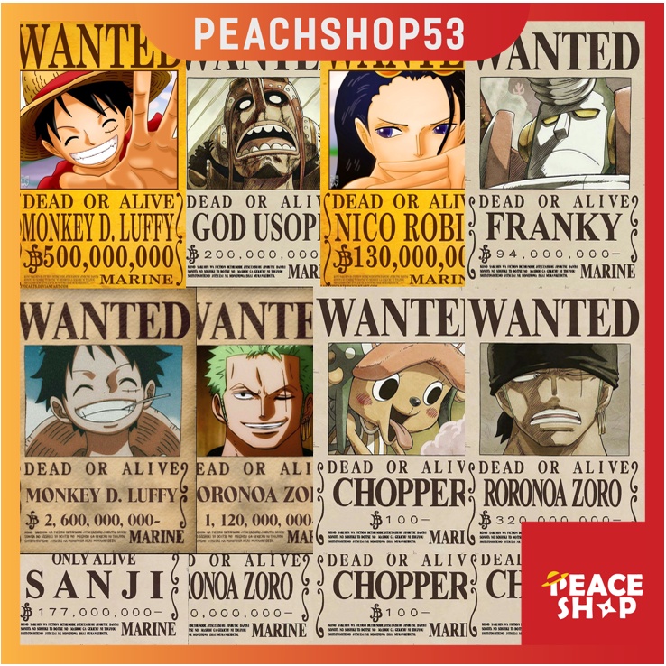 Poster One Piece Anime Manga Vua Hải Tặc Luffy Zoro Nami Ussop Ace Robin