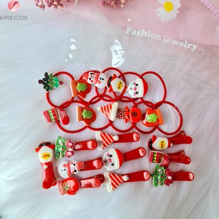 Set 20 Kẹp Tóc Cột Tóc Noel Siêu Cute Cho Bé Yêu