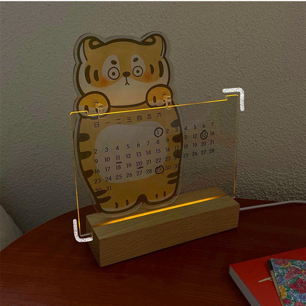 Lịch Để Bàn PISTA Tự Làm Họa Tiết Hổ Năm Mới Dễ Thương Có Đèn