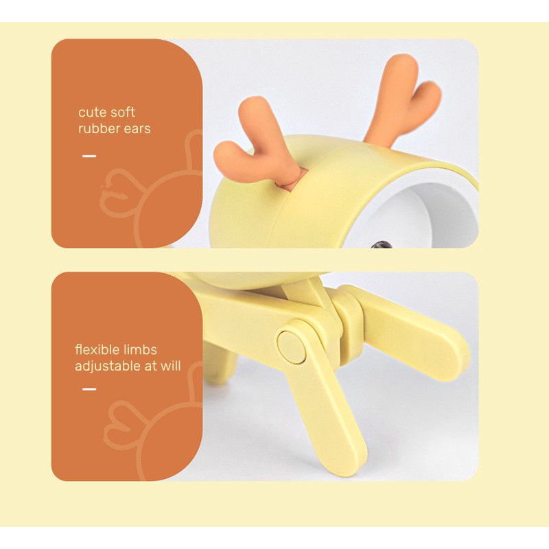 Đèn Ngủ Để Bàn Mini Bằng Silicon Mềm Hình Chú Chó Hoạt Hình Dễ Thương Có Thể Điều Chỉnh Trang Trí Phòng Ngủ / Phòng Kh