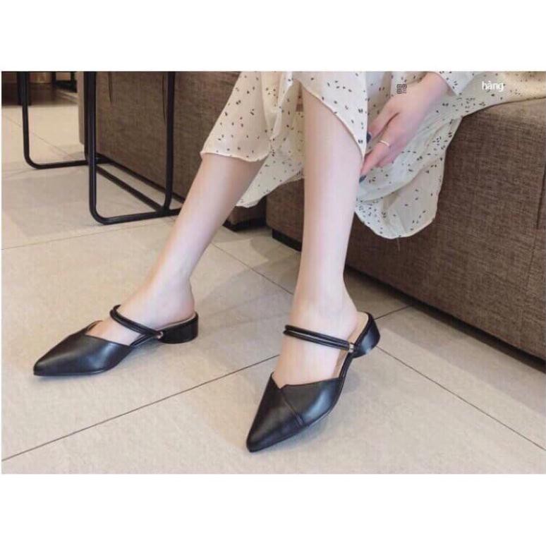 FREE SHIP- XẢ KHO 3 NGÀY: Sục nữ mũi nhọn gót 2f,dép nữ, sandan quai ngang đính đá mũi nhọn, sandal nữ