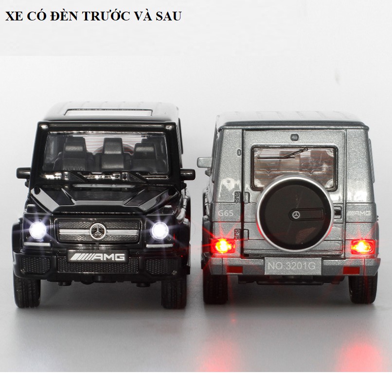 Mô hình xe ô tô Mercedes AMG G65 tỉ lệ 1:32 kim loại, có đèn và âm thanh