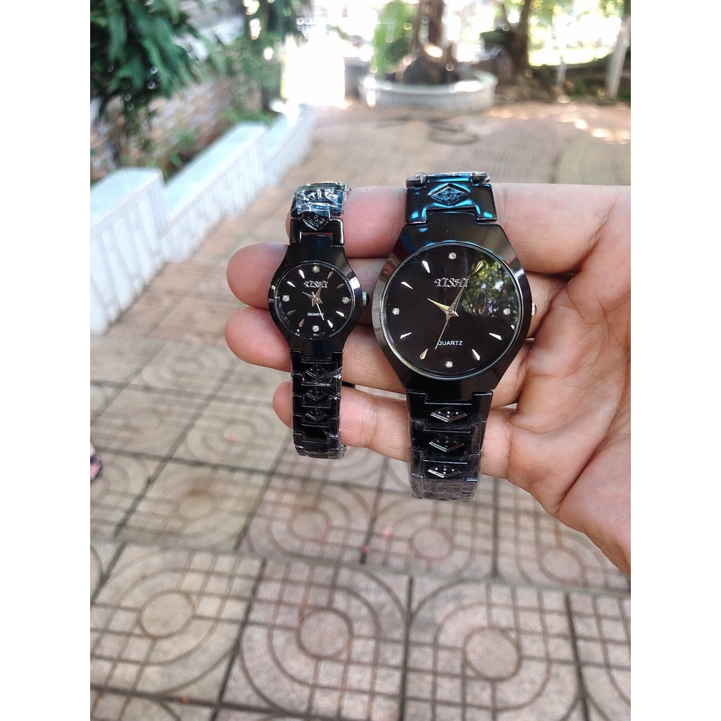 ( Giá Sỉ ) Đồng hồ thời trang Nam Nữ YIShi dây kim loại đen Scse79669