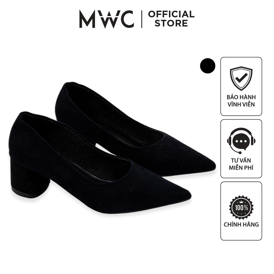 Giày MWC 4275 - Giày Cao Gót 5cm, Cao Gót Da Bít Mũi Bít Gót Thanh Lịch
