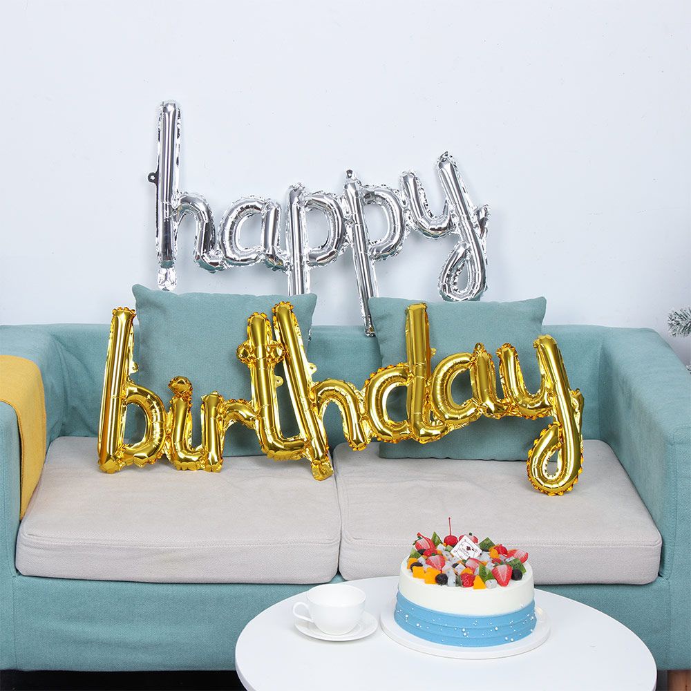 Bong Bóng Lá Nhôm Nhiều Màu 16 INCH Hình Chữ Cái Happy Birthday Nhiều Màu Sắc Trang Trí Tiệc Cưới Sinh Nhật