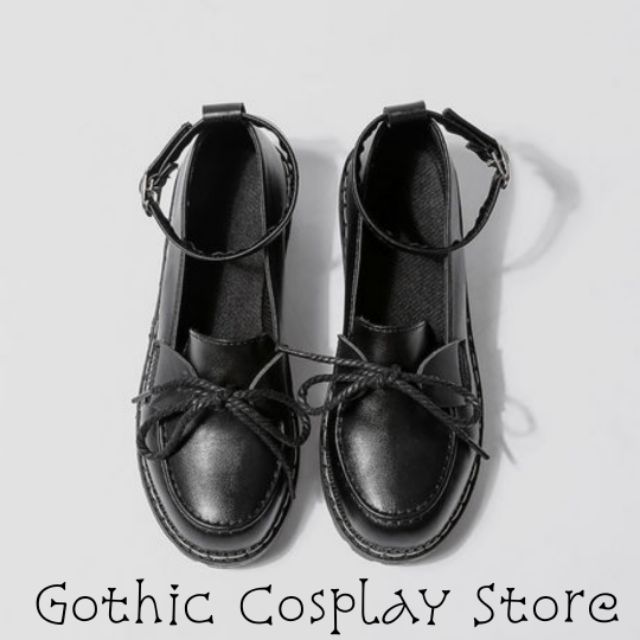 [CÓ SẴN]  Giày búp bê lolita dây nơ Mary Jeans ( BÓNG VÀ NHÁM ) size 35 - 40