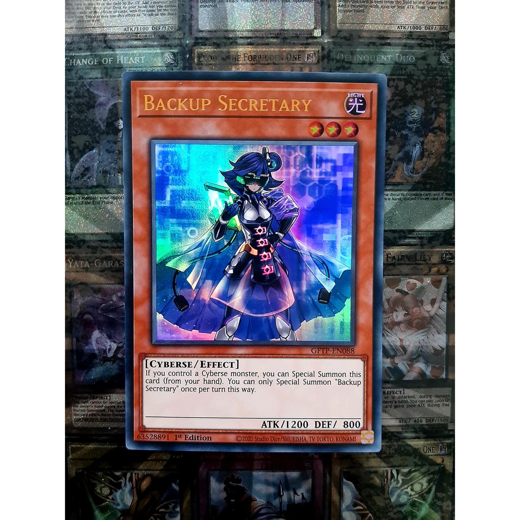 Thẻ Bài Mint90 Yugioh Monster Backup Secretary - GFTP-EN088 - Ultra