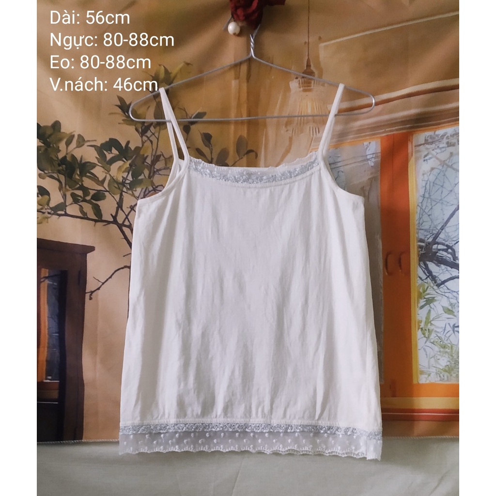 |2hand| Áo 2 dây cotton nhật archives phối ren