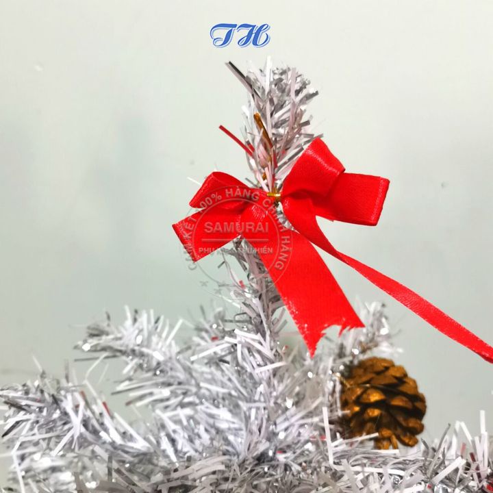 Cây thông noel mini để bàn trang trí giáng sinh màu trắng bạc 40cm 50cm Để Bàn +Full Phụ Kiện +Kèm Dây Led