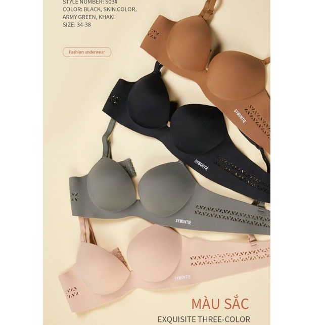 Áo ngực su ko gọng dây cắt laze có bàn tay nâng ngực S30