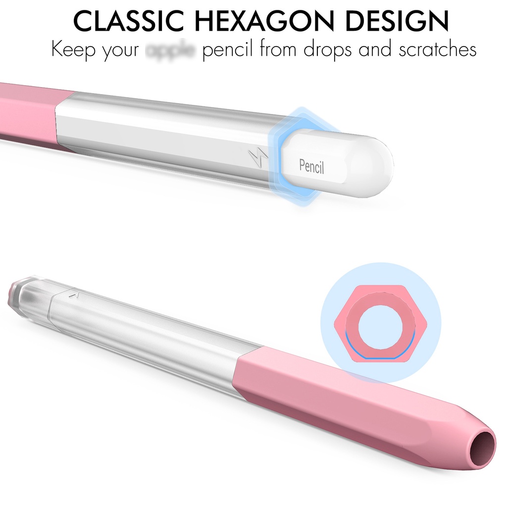 Vỏ Bọc Bút Cảm Ứng Bằng Silicon Trong Mờ Hình Lục Giác Cho Apple Pencil Thế Hệ 2